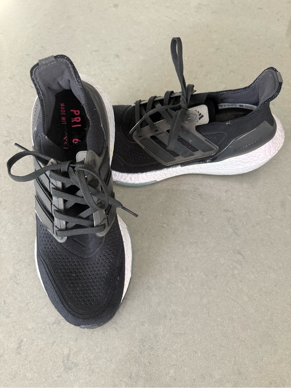 adidas  Ultra Boost Black & White Running Sneakers